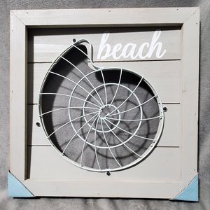 Designs Direct "BEACH" Sea Shell Wooden Wall Decor